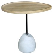 PILEA 56 SIDE TABLE ΦΥΣΙΚΟ ΛΕΥΚΟ 56x43xH56cm