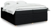 vidaXL Κρεβάτι Boxspring με Στρώμα Μαύρο 200x200 εκ. Υφασμάτινο