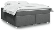 vidaXL Κρεβάτι Boxspring με Στρώμα Σκούρο Γκρι 180x200 εκ Υφασμάτιν