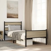 vidaXL Πλαίσιο Κρεβατιού Χωρ. Στρώμα Sonoma Δρυς 100x200εκ Επ. Ξύλο