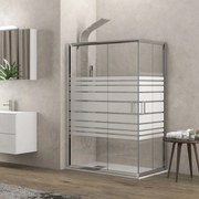 KARAG  NEW FLORA Καμπίνα τετράγωνη με σεριγραφάτο κρύσταλλο NEW FLORA 100 Χρωμέ KARAG 70x70x180cm KARAG-5206836560465