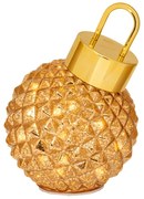 Διακοσμητική Χριστουγεννιάτικη Μπάλα Γυάλινη Χρυσή Περιστρεφόμενη Με Led Μπαταρίας Φ18εκ. iliadis 90913