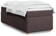 Κρεβάτι Boxspring με Στρώμα Σκούρο Καφέ 90x190 εκ. Υφασμάτινο - Καφέ