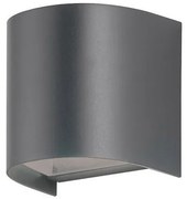 Απλίκα Τοίχου Οβάλ Πλαστική 9w IP65 GU10 Up or Down ΦOS_ME-21-0226-10-Γκρι 21-0226-10