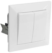 Διακόπτης Διπλός Αλέ Ρετούρ 10A Πλήρης Lumen-15-030-Λευκό 15-030