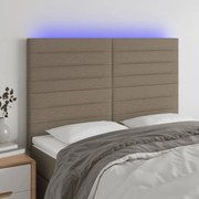 Κεφαλάρι Κρεβατιού LED Taupe 144x5x118/128 εκ. Υφασμάτινο 3122566