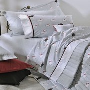 Παπλωματοθήκη 767 Σετ 3τμχ Grey-Red Down Town Υπέρδιπλo 100% Cotton Satin