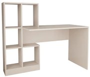 Γραφείο εργασίας με βιβλιοθήκη Dustin pakoworld σε απόχρωση ανοιχτό γκρι 118x56x112εκ