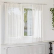 Κουρτίνες Voile με βρόχους 2 τεμάχια Λευκό 140x140 cm - Λευκό