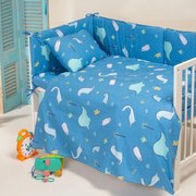 Πάντα Κούνιας Zoo Boy Blue Melinen 40x195cm 100% Βαμβάκι