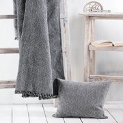 Ριχτάρι Tempe Grey Black Ρυθμός Τετραθέσιο 180x330cm Chenille,Βαμβάκι,Polyester