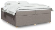 vidaXL Κρεβάτι Boxspring με Στρώμα Taupe 200x200 εκ. Υφασμάτινο