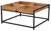 COMBO COFFEE TABLE ΚΑΡΥΔΙ ΜΑΥΡΟ 84x80xH42cm