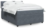 vidaXL Κρεβάτι Boxspring με Στρώμα Σκούρο Γκρι 160x200 εκ. Βελούδινο