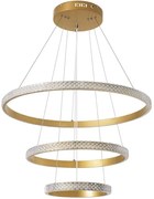 Φωτιστικό Οροφής Diamond Trio 61137 Φ25/40/60cm Με Τηλεχειριστήριο Dim Led 12123lm 100W Gold GloboStar
