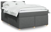 ΚΡΕΒΑΤΙ BOXSPRING ΜΕ ΣΤΡΩΜΑ ΣΚΟΥΡΟ ΓΚΡΙ 160X200 ΕΚ ΥΦΑΣΜΑΤΙΝΟ 3289032