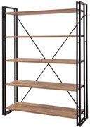 Βιβλιοθήκη Cosmo Fix 863SPH3604 130x35x180cm Black-Pine