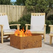 vidaXL Φωτιά Καφέ 60 x 60 x 30 cm Ατσάλι σκληρυθέν στον αέρα