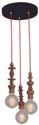 Φωτιστικό Οροφής  HL-042R-3P MELODY AGED WOOD PENDANT - 51W - 100W - 77-2739