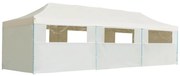 Τέντα Εκδηλώσεων με 8 Τοιχώματα Πτυσσόμενη Pop-Up Κρεμ 870x291x315 εκ.