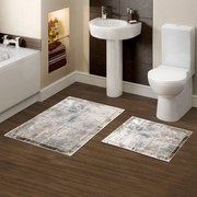 Πατάκια Μπάνιου Kt479 299ANR1634 (Σετ 2τμχ) Grey-Gold L'Εssentiel Maison 60x100cm 60x100cm Πολυέστερ