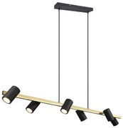 Φωτιστικό Οροφής - Ράγα Marley 302400680 115x18x150cm 6xGU10 35W Black-Gold Trio Lighting