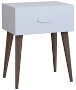 Κομοδίνο Laber pakoworld με ένα συρτάρι λευκό μελαμίνης 45x30x57.5εκ