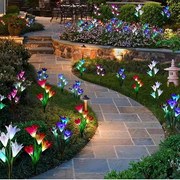 Σετ 4τμχ Ηλιακά διακοσμητικά φωτιζόμενα λουλούδια CPD-502-004