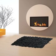 Δερμάτινο χαλάκι FLOKOTO ΜΑΥΡΟ 70X140 - San Lorentzo