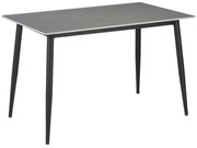 Τραπέζι Gustas 278-000005 140x80x75cm Marble Effect Grey-Black Πέτρα,Μέταλλο