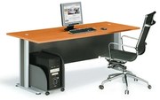 WOODWELL ΕΟ998,1BASIC Γραφείο Απόχρωση Dark Grey - Cherry 180x80x75cm ΕΟ998,1