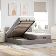 vidaXL Οθωμανικό κρεβάτι με στρώματα Taupe 200x200cm ύφασμα