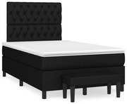 vidaXL Κρεβάτι Boxspring με Στρώμα Μαύρο 120x190 εκ. Υφασμάτινο