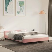 vidaXL Πλαίσιο Κρεβατιού με Κεφαλάρι Ροζ 140x200 εκ. Βελούδινο