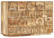 vidaXL Συρταριέρα με Σχέδιο Αλφάβητου 120x35x79 εκ. Μασίφ Ξύλο Μάνγκο