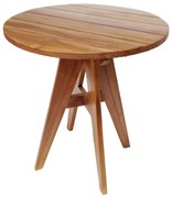 Τραπέζι Στρογγυλό Leo Μασίφ Ξύλο Teak Σε Φυσικό Φ70x75 Υ Εκ.