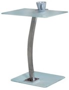 SOLID Τραπεζάκι LapTop Μέταλλο Χρώμιο, Γυαλί Άσπρο