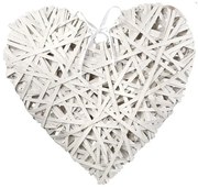 JΚ Home Décor - Καρδιά Κρεμαστή Ψάθινη Λευκή 50x50cm