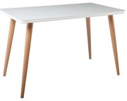 UNION Τραπέζι Τραπεζαρίας Κουζίνας, Μέταλλο Βαφή Φυσικό Γυαλί Άσπρο