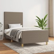 vidaXL Πλαίσιο Κρεβατιού με Κεφαλάρι Taupe 90x200 εκ. Υφασμάτινο