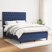 ΚΡΕΒΑΤΙ BOXSPRING ΜΕ ΣΤΡΩΜΑ ΜΠΛΕ 140X190 ΕΚ. ΥΦΑΣΜΑΤΙΝΟ 3142015