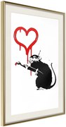 Αφίσα - Banksy: Love Rat - 40x60 - Χρυσό - Με πασπαρτού