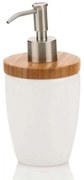 Δοχείο Κρεμοσάπουνου Natura 18596 Φ8x17,5cm/350ml White-Natural Kela Bamboo,Ceramic
