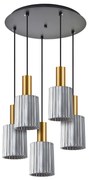 Φωτιστικό Οροφής SE21-GM-4-5BL-GL1 ADEPT TUBE Gold Matt Pendant Smoked Glass+ - 51W - 100W - 77-8579