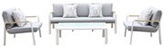 Σαλόνι Κήπου (Σετ 4Τμχ) Latino Ε6872,2 White-Grey 4 Θέσεων
