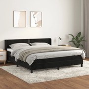 Κρεβάτι Boxspring με Στρώμα Μαύρο 180x200 εκ. Βελούδινο