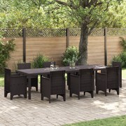 vidaXL Τραπέζι Κήπου Καφέ 300x100x73 εκ. Poly Rattan