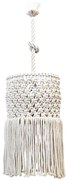 Φωτιστικό Οροφής  Mac-04 Φ30 1/L Macrame 31-1068 White Heronia Σχοινί,Μέταλλο