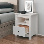 vidaXL Κομοδίνο Λευκό 40 x 35 x 49 εκ. από Μασίφ Ξύλο Πεύκου