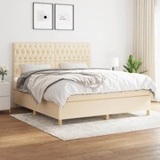 Κρεβάτι Boxspring με Στρώμα Κρεμ 180x200 εκ. Υφασμάτινο